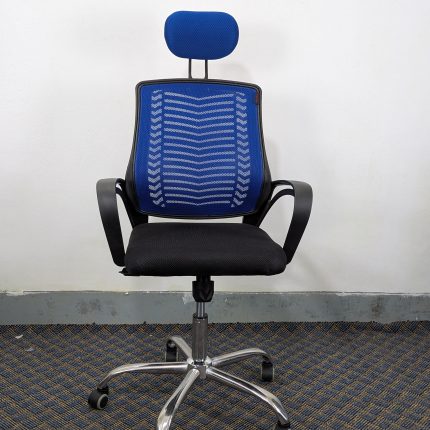 V Mesh Chair - কালো বডি + নীল কালার